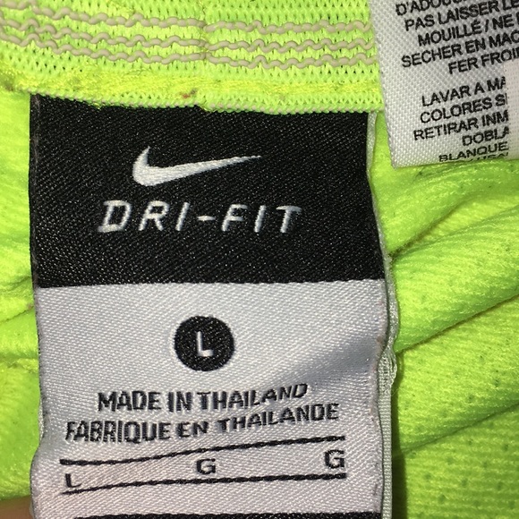 Neon yellow Drifit Nike shorts. Kids size large - Picture 2 of 3